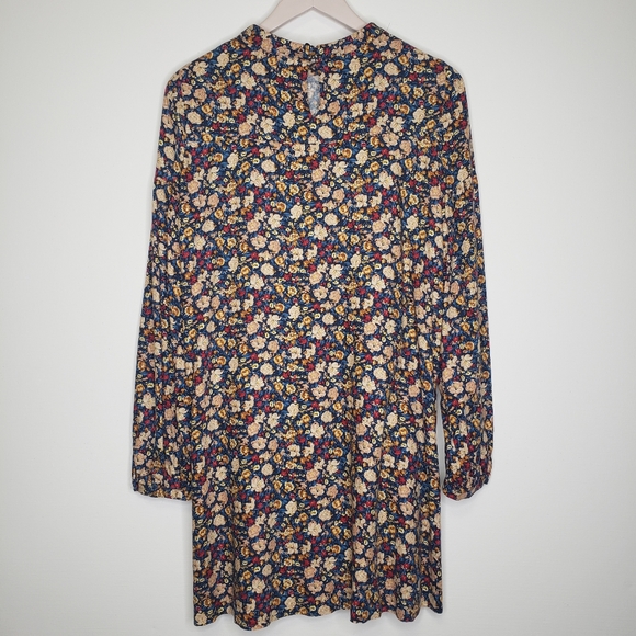 ZARA Basic Floral Drop Sleeve Tie Shift Dress S - Picture 8 of 8